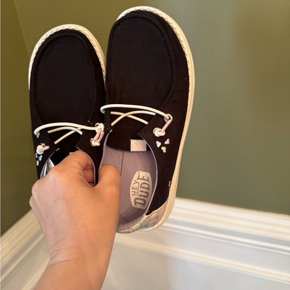 Hey Dude Black Kids Moccasins